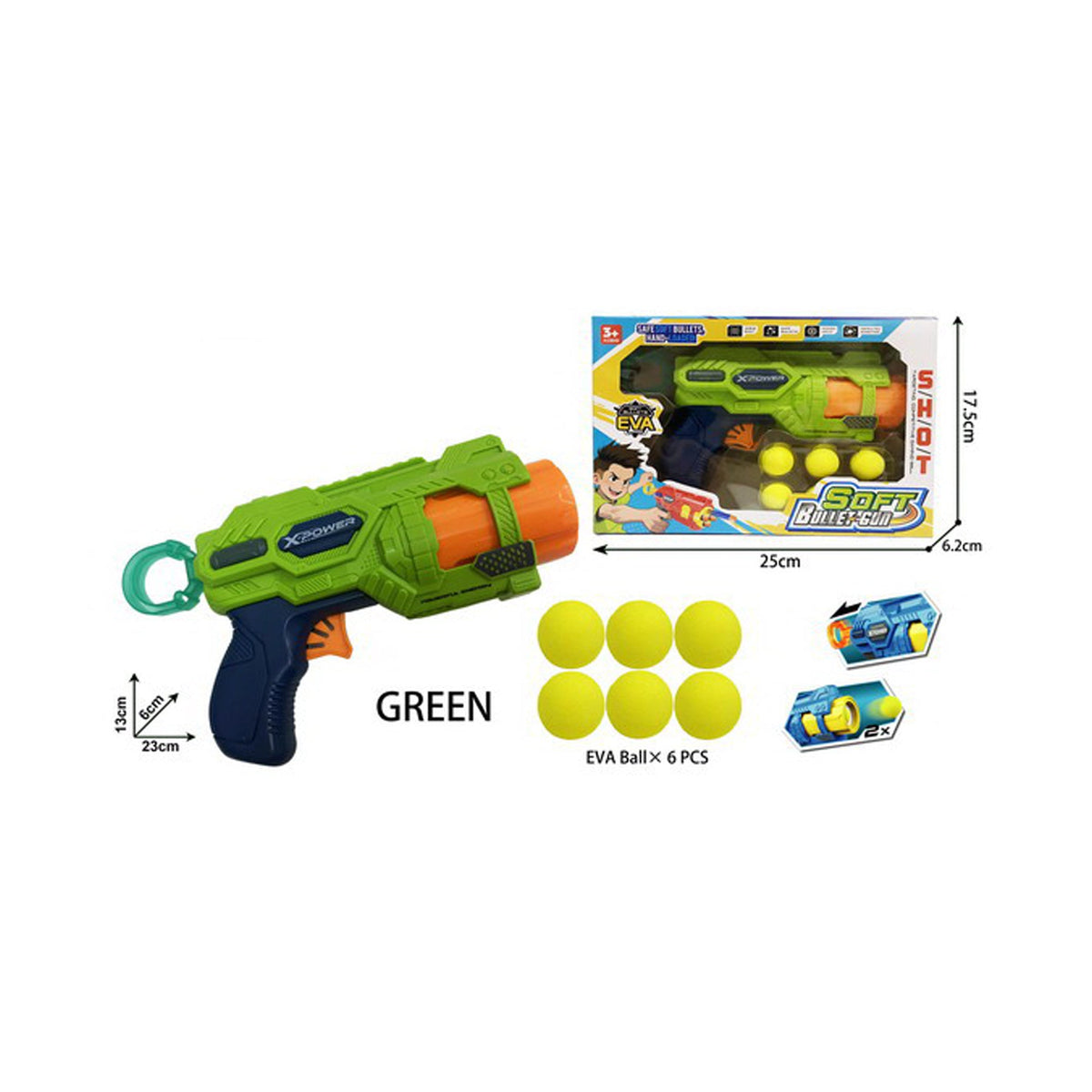Soft Bullet Gun Green