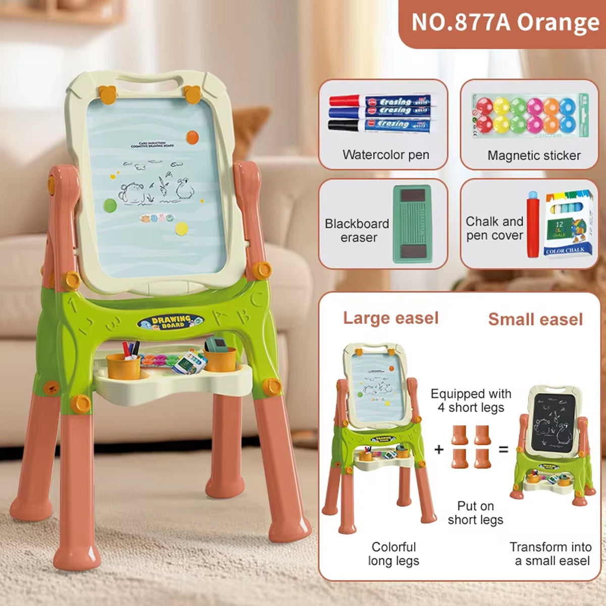 Double-Sided Plastic Drawing Board Multicoloured