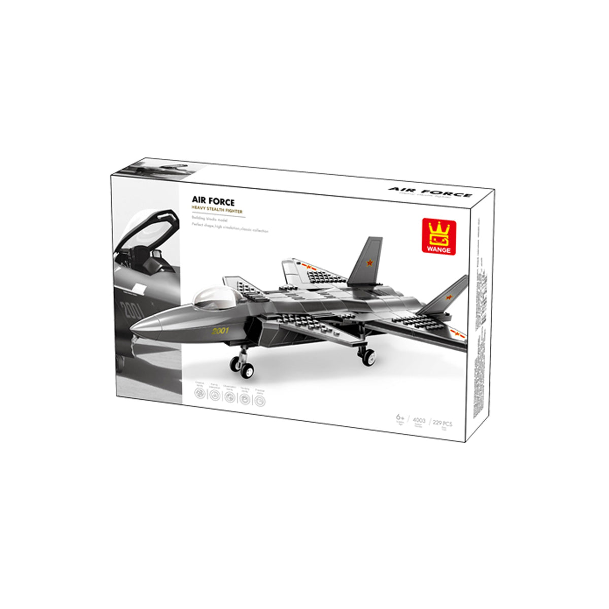 Wange Air Force Heavy Stealth Fighter 229 Piece Building Block Set