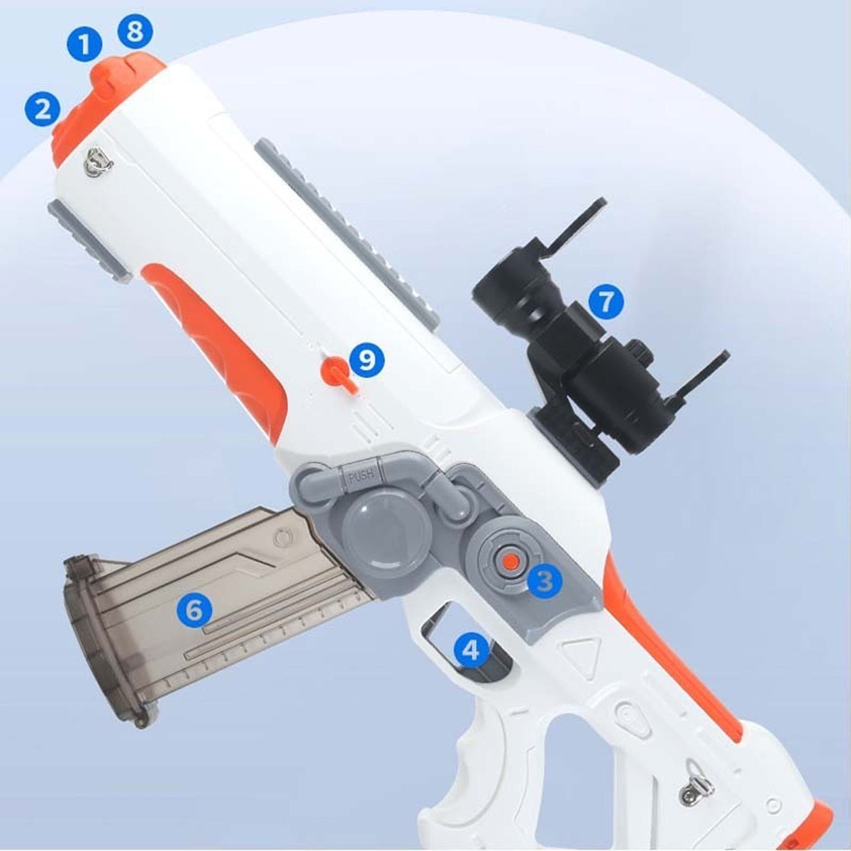 Electric Water Gun Orange & White