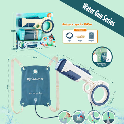 Pull-Out Backpack Water Gun Blue & White