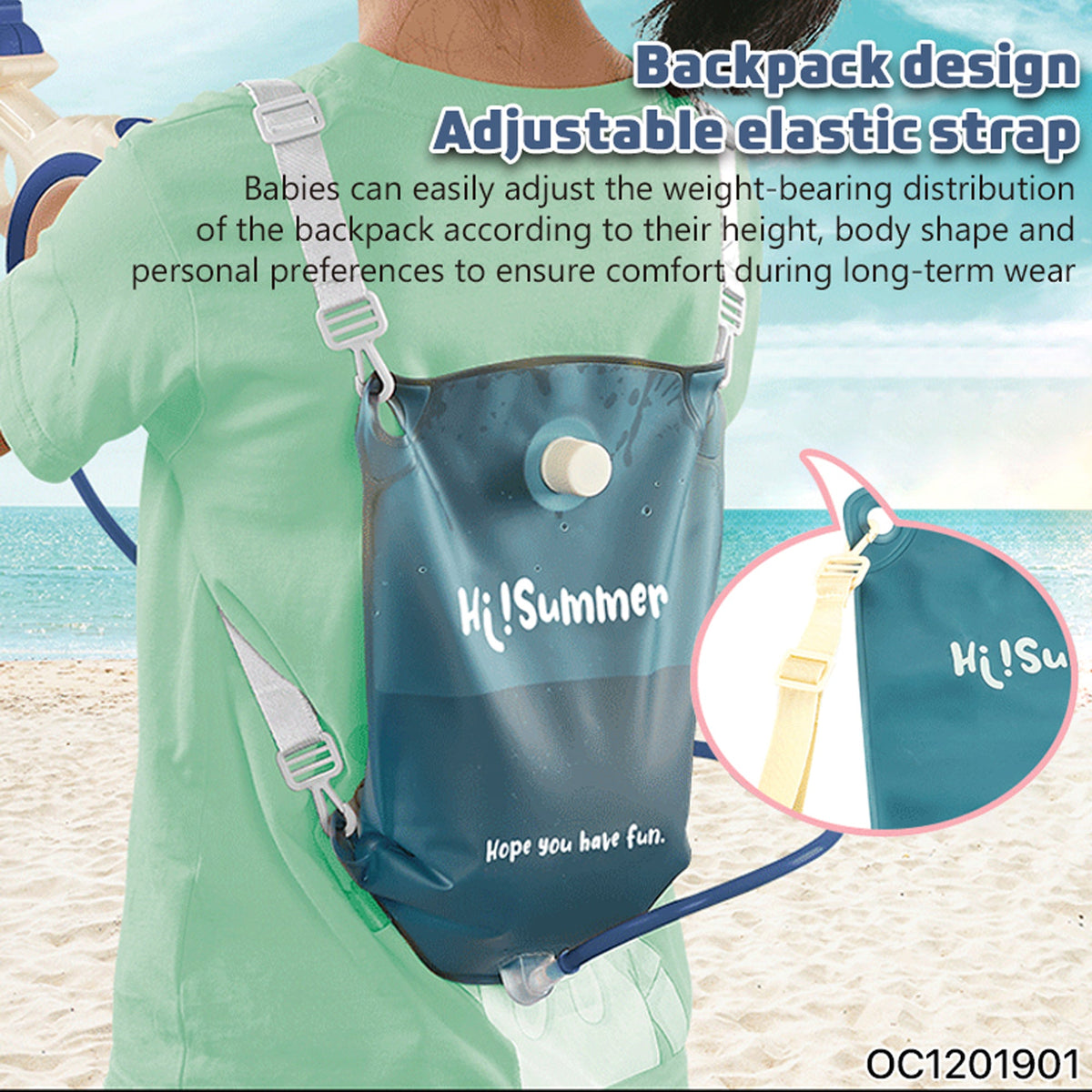 Pull-Out Backpack Water Gun Blue & White
